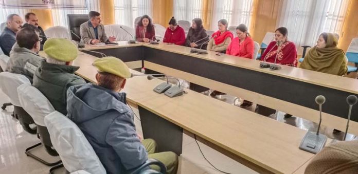 Superintendent of Central Jail Kot Bhalwal Jammu addressing his staff during a programme in jail premises on Tuesday.