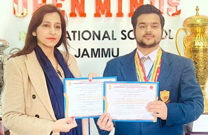 Aahan Vohra, a determined and talented Class 12th student from Birla Open Minds Internationl School Jammu, has achieved a significant milestone by clinching a gold medal in both the 200-meter and 100-meter swimming events held recently. The National Swimming Games to be held from January 2 to 6, 2024 at Talkatora Stadium New Delhi.