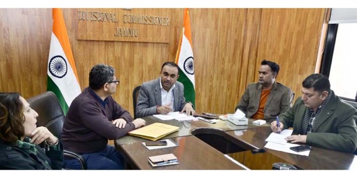 Divisional Commissioner Jammu, Ramesh Kumar chairing a meeting on Tuesday.