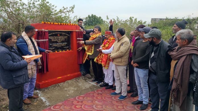 Jugal Kishore Sharma, Member of Parliament inaugurating a road in Dansal Block on Sunday.