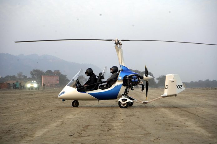 A view of first ever gyrocopter AirSafari launched by U’Khand Tourism Department on Sunday.