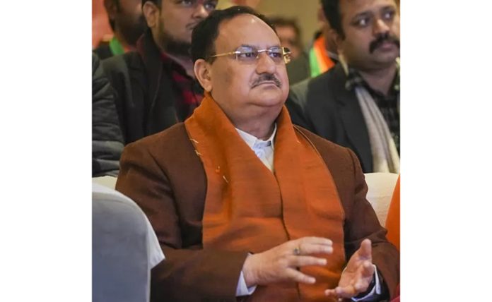 BJP National President J.P. Nadda listen to Prime Minister Narendra Modi's 'Mann Ki Baat' radio programme, in Lucknow.