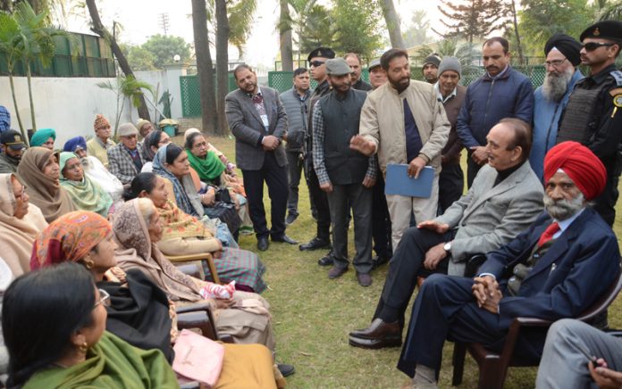 A deputation of ex-CPFWA members during meeting with former CM Ghulam Nabi Azad in Jammu.