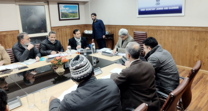 A delegation of FCIK during a meeting with Chief Secy at Srinagar on Friday.