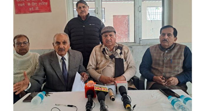 OBC leaders addressing media persons in Jammu on Friday.