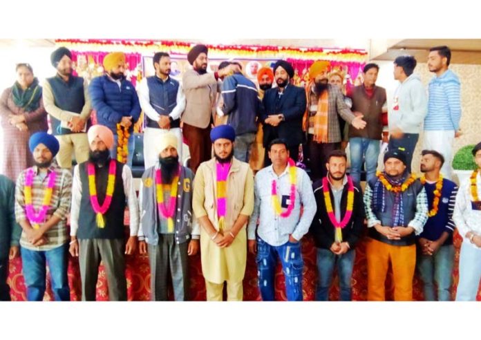 BJP leaders during a function of party’s Minority Morcha at Kathua on Sunday.