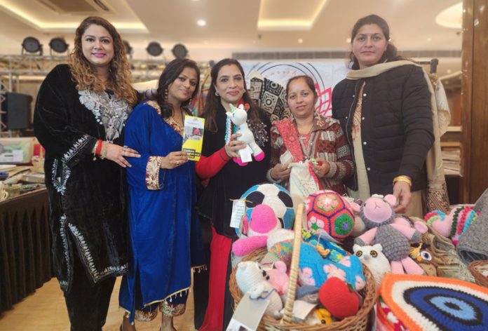 Ritu Singh with organizers and exhibitors at a Fashion Fest in Hotel Zone, Jammu.