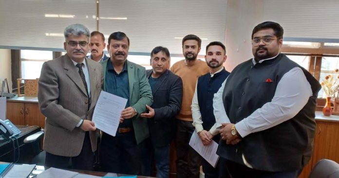 A delegation of Laghu Udyog Bharati during meeting with Chief Secretary, Atal Dulloo in Jammu on Wednesday.