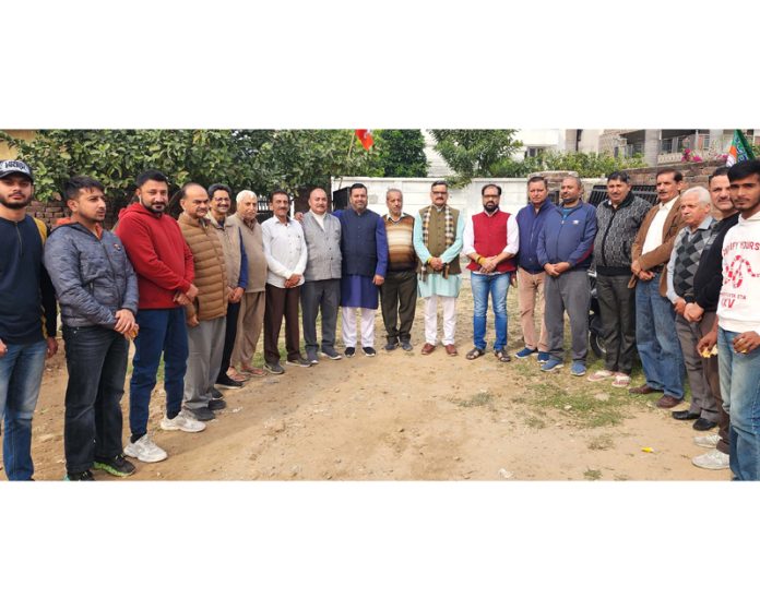 BJP leader and former councillor Sanjay Baru during tour of Ward 41 on Thursday.