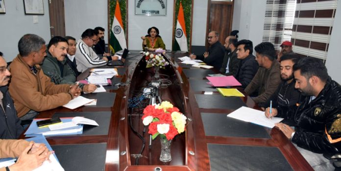 DC Udhampur chairing a meeting.