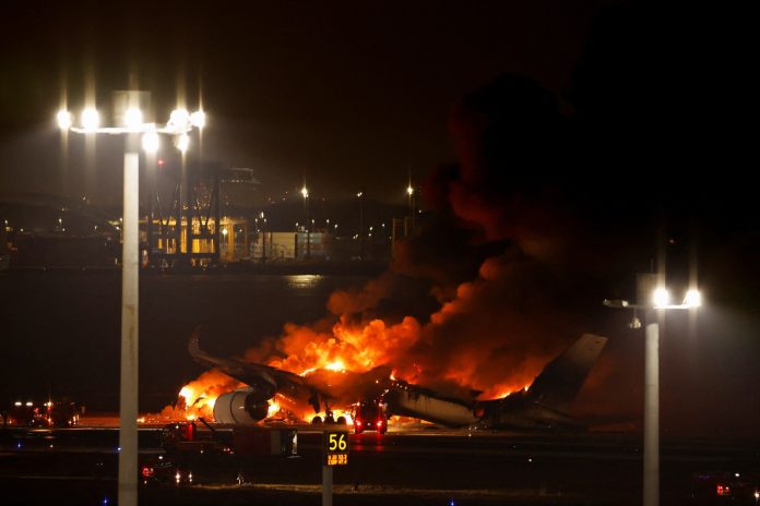 Five Dead As Plane Catches Fire At Japan’s Haneda Airport After Collision