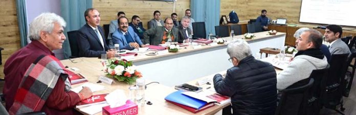 Lt Governor Manoj Sinha chairing 34th University Council Meeting of SKUAST Kashmir.