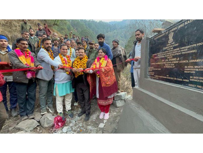 DDC Chairperson Udhampur inaugurating a work on Monday.