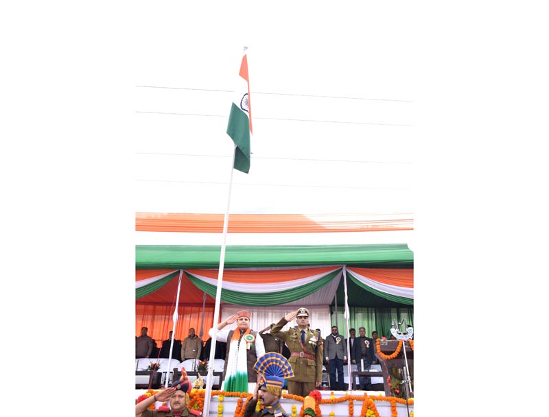 DDC Chairperson Kishtwar saluting Tricolour.