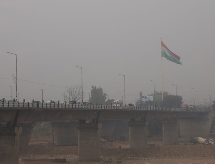 View of Tawi bridge on a foggy day. - Excelsior/Rakesh