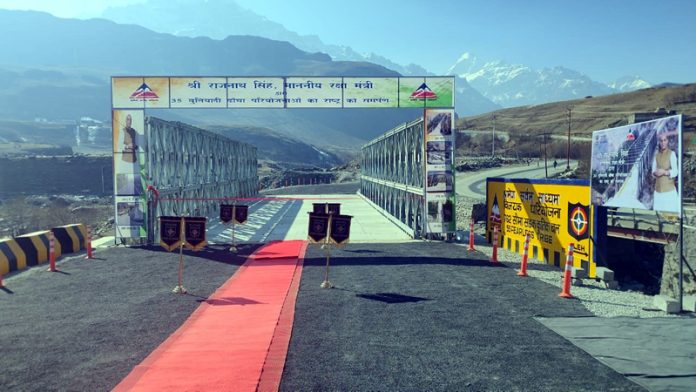 A bridge virtually inaugurated by Defence Minister Rajnath Singh in Kargil on Friday.