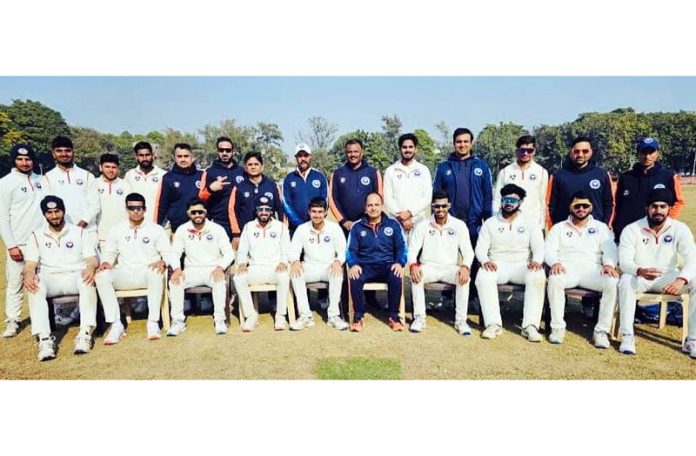 U-23 Men's J&K team posing for group photograph on Wednesday at Jammu.