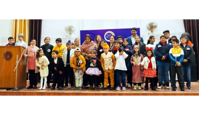 Students of English Nest, Spoken English & Personality Development Institute Jammu posing for group photograph on Monday.