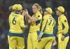 Australia Women players celebrating victory against India on Sunday.