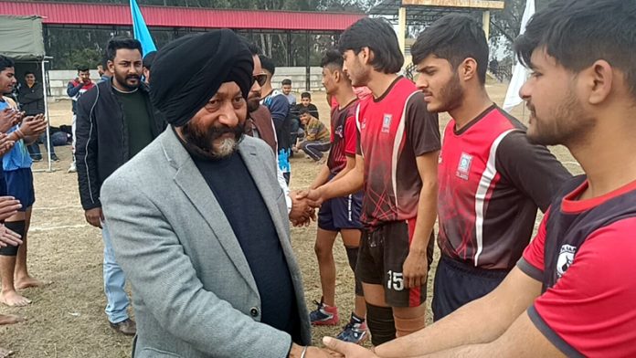 JKAP Provincial President, Manjit Singh interacting with Kabaddi players at Smailpur on Sunday.