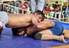 Wrestlers in action during a bout at Doda on Wednesday. — Excelsior/Umar
