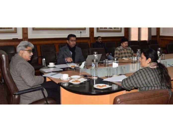 Chief Secretary Atal Dulloo chairing a meeting on Thursday.