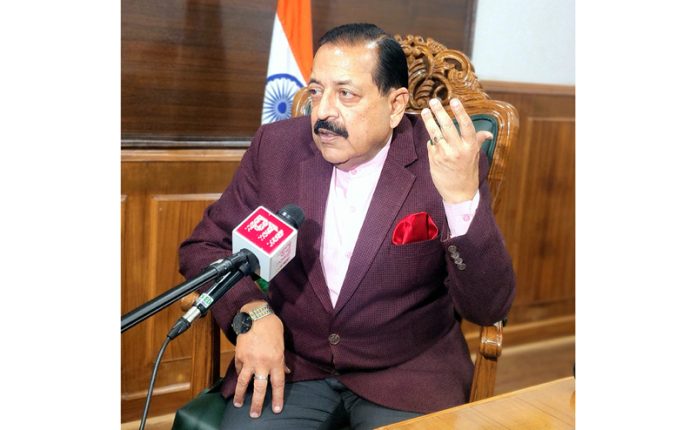 Union Minister Dr. Jitendra Singh briefing the media after the success of Aditya L1 Mission, at New Delhi on Saturday.