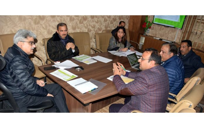 Chief Secretary Atal Dulloo chairing a meeting on Saturday.