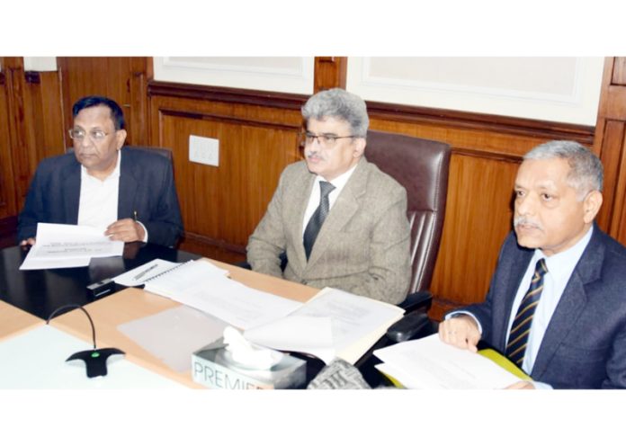 Chief Secretary chairing a meeting on Monday.