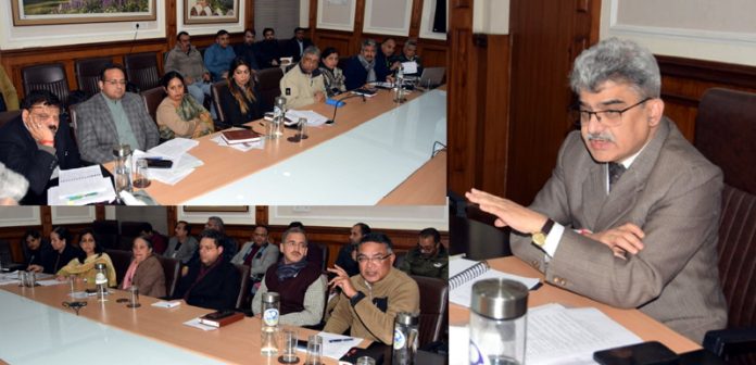 Chief Secretary Atal Dulloo chairing a meeting on Wednesday.