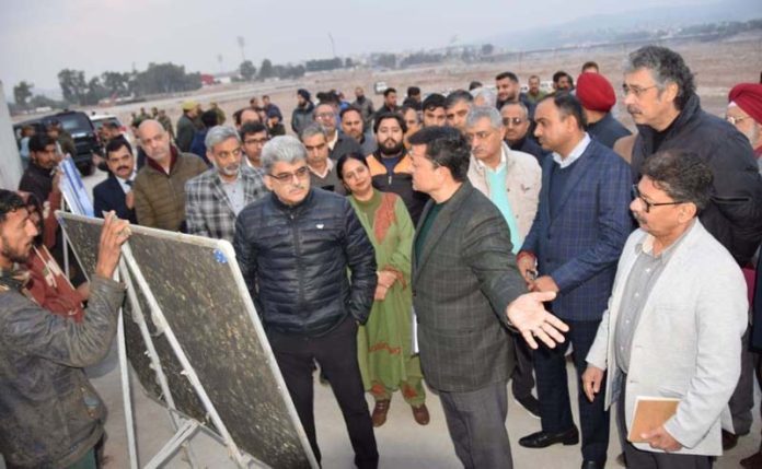 CS Atal Dulloo visiting Tawi Riverfront Development project site on Wednesday.