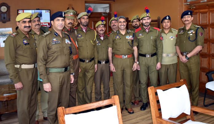 Director SKPA Udhampur along with the newly promoted police personnel on Tuesday.