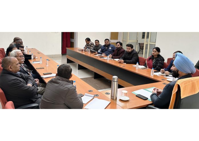 Labour Commissioner Charandeep Singh chairing a meeting on Thursday.