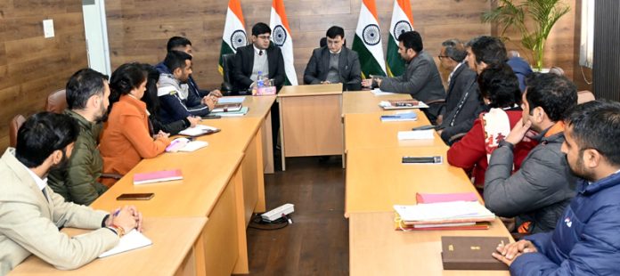 Director Information Jatin Kishore chairing a meeting on Tuesday.