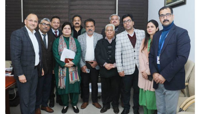 Secretary Babila Rakwal along with other dignitaries from CCB and JCCB in Jammu on Wednesday.