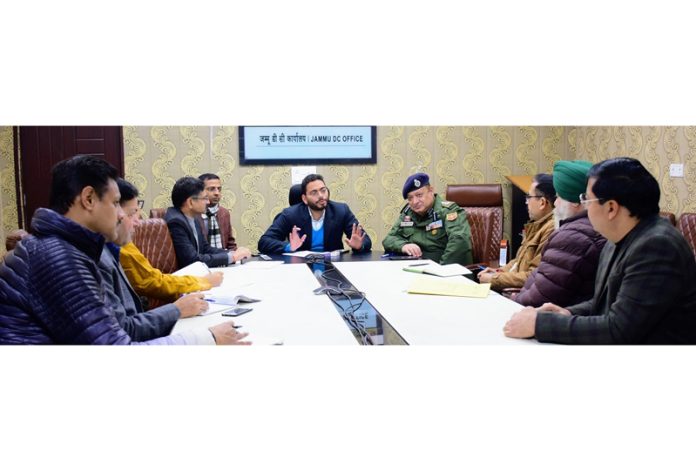 District Magistrate Sachin Kumar Vaishya chairing a meeting on Thursday.