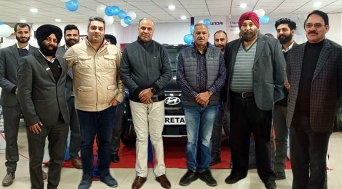 ARTO Udhampur launching Hyundai Creta at Devika Hyundai showroom in Udhampur on Wednesday.