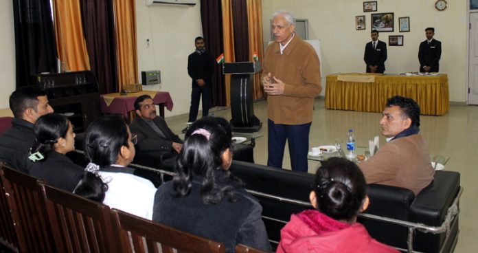 Ajay Kumar Bakaya, MD, Sarovar Hotels & Resorts during visit to Food Craft Institute in Jammu on Friday.