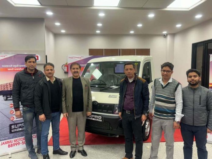 Agnivesh Garg-Area Sales Manager for Mahindra & Mahindra launching Supro Profit Truck Excel in Jammu on Monday.