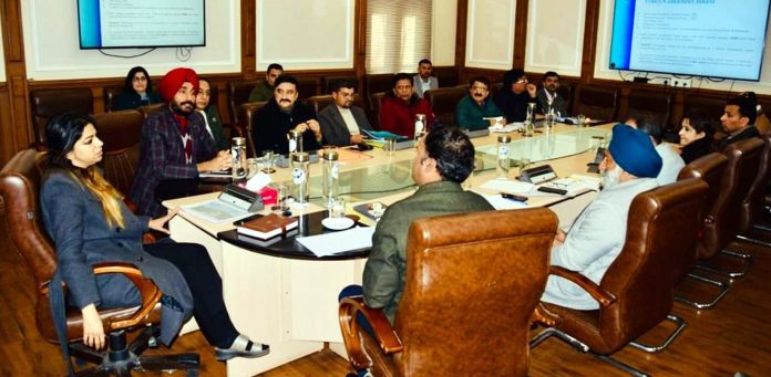 Commissioner Secy Tourism Yasha Mudgal chairing a meeting on Thursday.