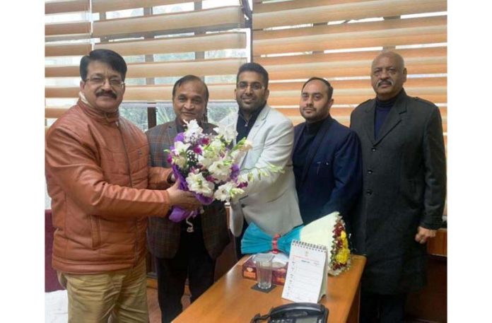 BBIA delegation during meeting with Commissioner State Taxes, PK Bhat in Jammu on Wednesday.