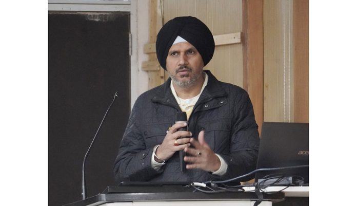 Commissioner Secretary I&C Vikramjit Singh addressing the participants during an event on Monday.