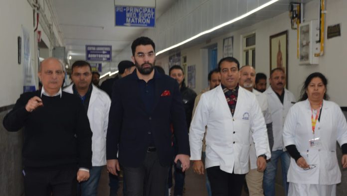Secretary Health & Medical Education during visit to SMGS Hospital.