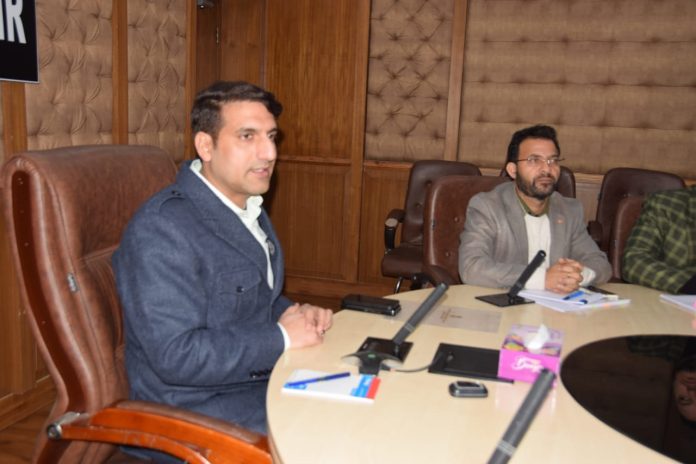 Secretary PD&MD Mohammad Aijaz Asad chairing a meeting.