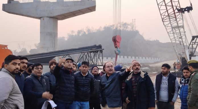 Secretary PWD R&B Bhupinder Kumar inspecting works on Delhi-Amritsar-Katra Expressway.