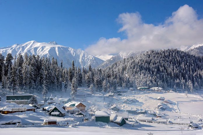 Kashmir Parts Lashes By Rains, Snowfall At Ski Resort Of Gulmarg