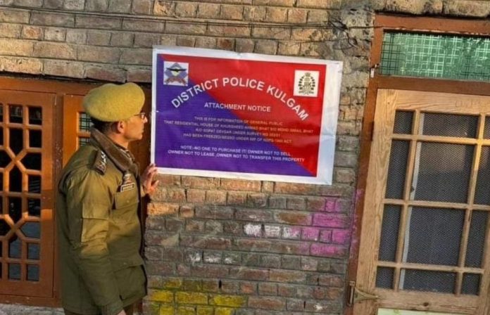 Police Attaches Property Of Drug Peddler Under NDPS Act In Kulgam