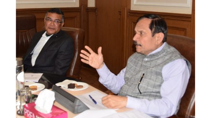 Ädvisor Rajeev Rai Bhatnagar chairing a meeting on Friday.