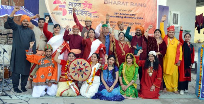 Artists of BLSKS performing during a programme at Jammu on Wednesday.