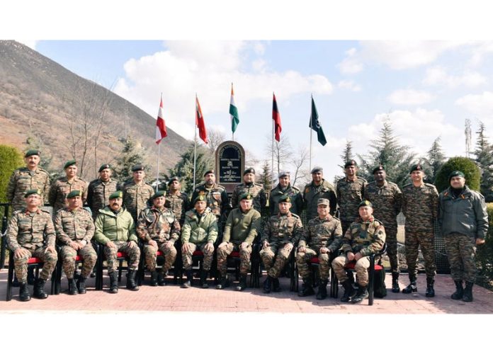 Northern Command chief Lt Gen MV Suchindra Kumar during a visit to review security situation in Kashmir.